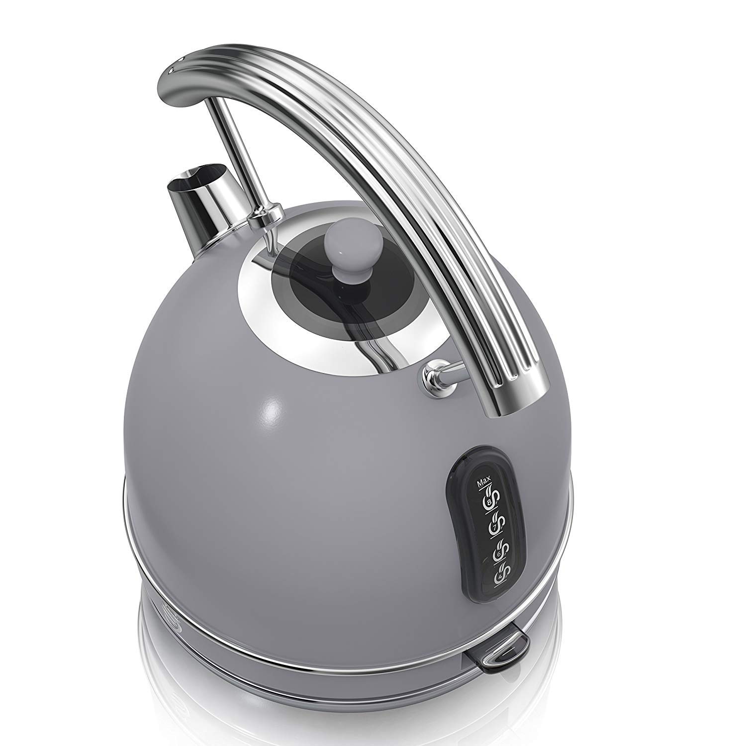 Swan Retro Grey 1.8L Dome Kettle 3000W Fast Boil 360 Degree Base Auto